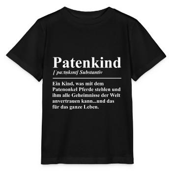 Geschenk für Patenkind T-Shirt vom Patenonkel - Stanley/Stella Kinder T-Shirt MINI CREATOR  - Schwarz - Vorne - Mikhail (115cm)