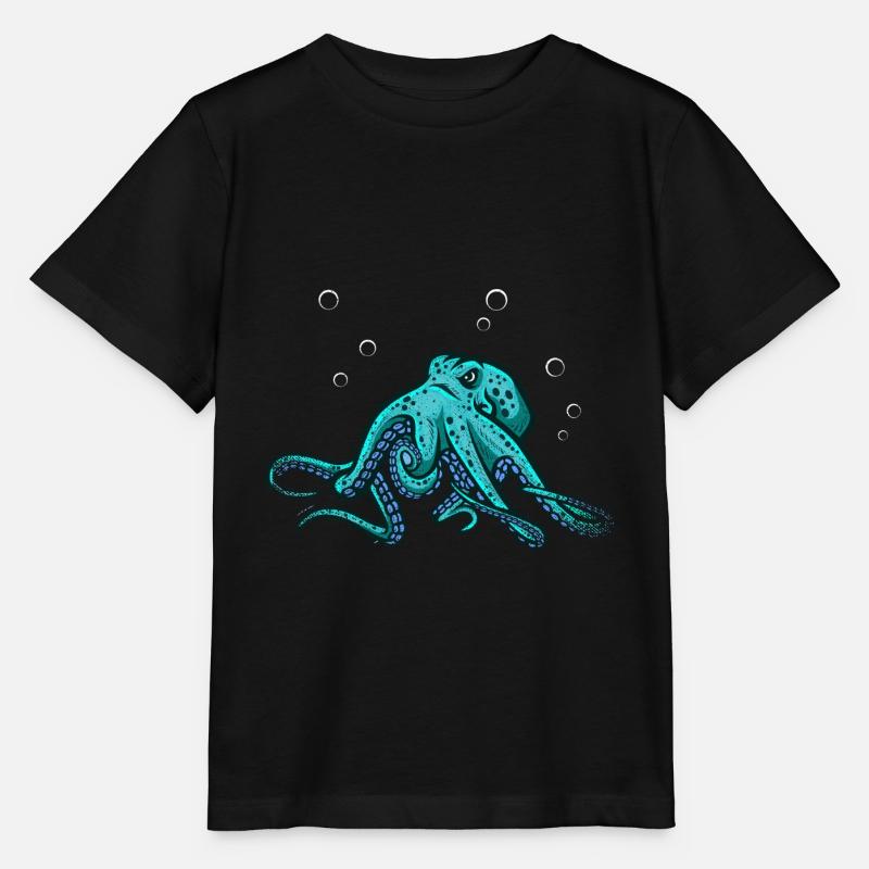 Oktopus Krake Meerestier - Stanley/Stella Kinder T-Shirt MINI CREATOR  - Schwarz