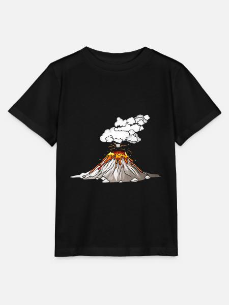 Vulkan Lava Eruption Motiv Geschenkidee - Stanley/Stella Kinder T-Shirt MINI CREATOR  - Schwarz
