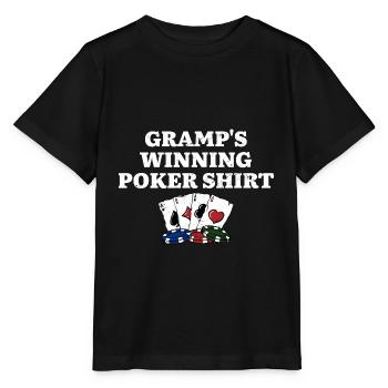 Gramp's Winning Poker Shirt Gambler Grandpa - Stanley/Stella Kinder T-Shirt MINI CREATOR  - Schwarz - Vorne - Mikhail (115cm)