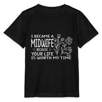 Sage-femme - T-shirt bio MINI CREATOR Stanley/Stella Enfant - noir - Devant - Mikhail (115cm)
