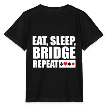 Bridge Eat Sleep Bridge Wiederholen - Stanley/Stella Kinder T-Shirt MINI CREATOR  - Schwarz - Vorne - Mikhail (115cm)