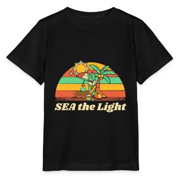 SEA la Lumière Été Citation MotivationNelle Tropical - T-shirt bio MINI CREATOR Stanley/Stella Enfant - noir - Devant - Mikhail (115cm)