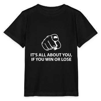Es geht nur um dich, ob du gewinnst oder verlierst - Stanley/Stella Kinder T-Shirt MINI CREATOR  - Schwarz - Vorne - Mikhail (115cm)
