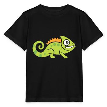 caméléon - T-shirt bio MINI CREATOR Stanley/Stella Enfant - noir - Devant - Mikhail (115cm)