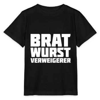 Bratwurst Verweigerer Bratwurst Pflicht Gegner - Stanley/Stella Kinder T-Shirt MINI CREATOR  - Schwarz - Vorne - Mikhail (115cm)