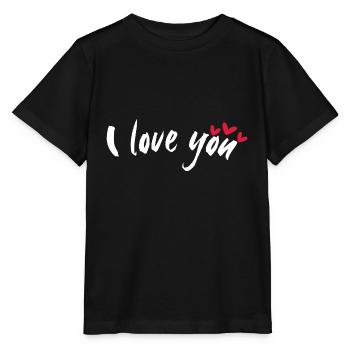 i love you - Stanley/Stella Kinder T-Shirt MINI CREATOR  - Schwarz - Vorne - Mikhail (115cm)