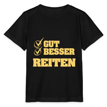 Gut Besser reiten - Stanley/Stella Kinder T-Shirt MINI CREATOR  - Schwarz - Vorne - Mikhail (115cm)