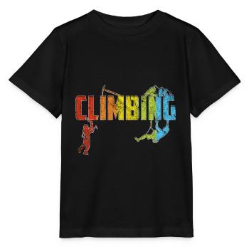 Klettern Bouldern Retro Berg Geschenk TShirt I - Stanley/Stella Kinder T-Shirt MINI CREATOR  - Schwarz - Vorne - Mikhail (115cm)