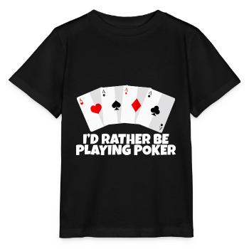 Je préfère jouer au poker 2 - T-shirt bio MINI CREATOR Stanley/Stella Enfant - noir - Devant - Mikhail (115cm)