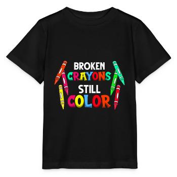 Crayon Box Colored Pencil Wax Case Wax Crayon - Stanley/Stella MINI CREATOR Kids’ T-Shirt - black - Front - Mikhail (115cm)