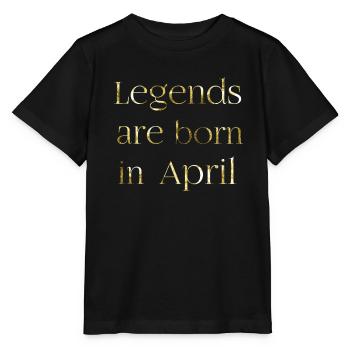 Legenda are born in april - Stanley/Stella Kinder T-Shirt MINI CREATOR  - Schwarz - Vorne - Mikhail (115cm)