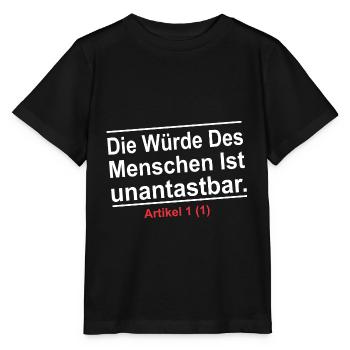 die würde des menschen ist unantastbar - Stanley/Stella Kinder T-Shirt MINI CREATOR  - Schwarz - Vorne - Mikhail (115cm)