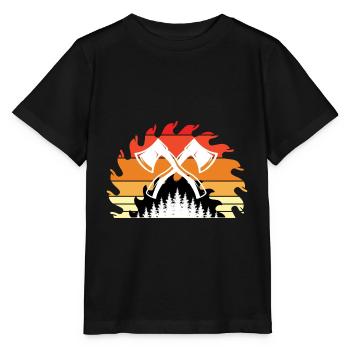Tronçonneuse Axe Forester Bûcheron Scie Chaîne - T-shirt bio MINI CREATOR Stanley/Stella Enfant - noir - Devant - Mikhail (115cm)