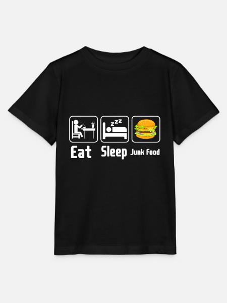 Eat Sleep Junk Food - Stanley/Stella Kinder T-Shirt MINI CREATOR  - Schwarz