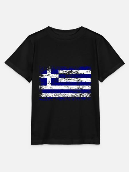Flagge von Griechenland - Stanley/Stella Kinder T-Shirt MINI CREATOR - Schwarz