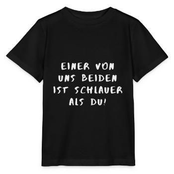 Einer von uns beiden ist schlauer als du - Stanley/Stella Kinder T-Shirt MINI CREATOR  - Schwarz - Vorne - Mikhail (115cm)