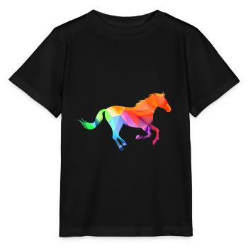 Reiterin Reiter Reitersprüche Muster Bunt - Stanley/Stella Kinder T-Shirt MINI CREATOR  - Schwarz - Vorne - Mikhail (115cm)