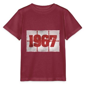 Born in 1967 - Stanley/Stella MINI CREATOR Kids’ T-Shirt - burgundy - Front - Kain (125cm)