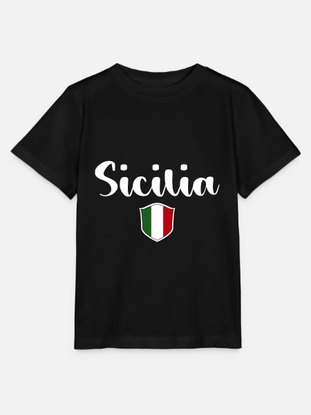 Vintage Sicilia Sicile Italie - T-shirt bio MINI CREATOR Stanley/Stella Enfant - noir
