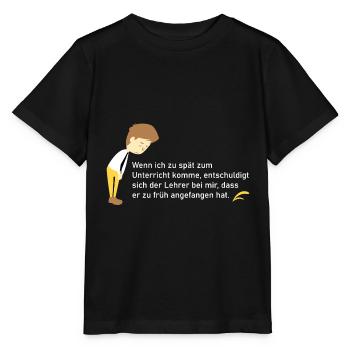 Wenn ich zu spät zum Unterricht - Stanley/Stella Kinder T-Shirt MINI CREATOR  - Schwarz - Vorne - Mikhail (115cm)