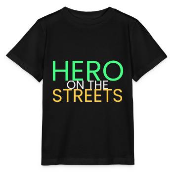 Hero on the street - Stanley/Stella MINI CREATOR Kids’ T-Shirt - black - Front - Mikhail (115cm)