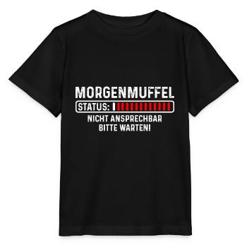 Morgenmuffel - Status - Stanley/Stella Kinder T-Shirt MINI CREATOR  - Schwarz - Vorne - Mikhail (115cm)