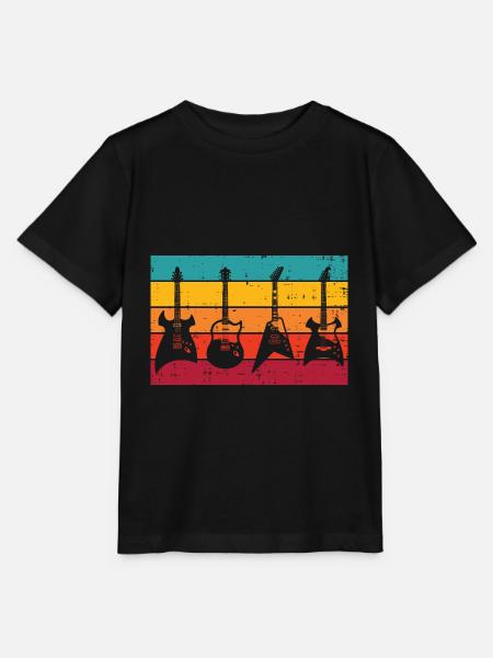 Gitarre Retro - Stanley/Stella Kinder T-Shirt MINI CREATOR - Schwarz