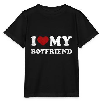 Affligé J’aime mon copain Chemise Drôle I - T-shirt bio MINI CREATOR Stanley/Stella Enfant - noir - Devant - Mikhail (115cm)