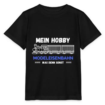 Mein Hobby ist Modeleisenbahn Spruch eisenbahn - Stanley/Stella Kinder T-Shirt MINI CREATOR  - Schwarz - Vorne - Mikhail (115cm)