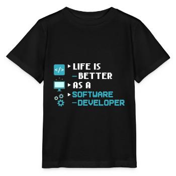 Développeur de logiciels de développement de logiciels - T-shirt bio MINI CREATOR Stanley/Stella Enfant - noir - Devant - Mikhail (115cm)