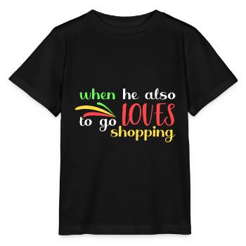 er liebt es auch, einkaufen zu gehen - Stanley/Stella Kinder T-Shirt MINI CREATOR  - Schwarz - Vorne - Mikhail (115cm)