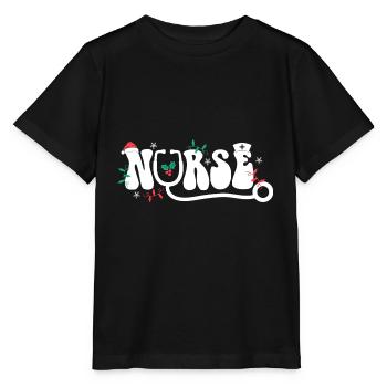 Nurse Christmas Outfit - Stanley/Stella MINI CREATOR Kids’ T-Shirt - black - Front - Mikhail (115cm)