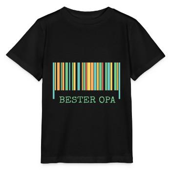 Strichcode Bester Opa - Stanley/Stella Kinder T-Shirt MINI CREATOR  - Schwarz - Vorne - Mikhail (115cm)