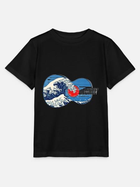 Guitar Big Wave van Kanagawa Guitar Player - Stanley/Stella Kinder-T-shirt MINI CREATOR  - zwart