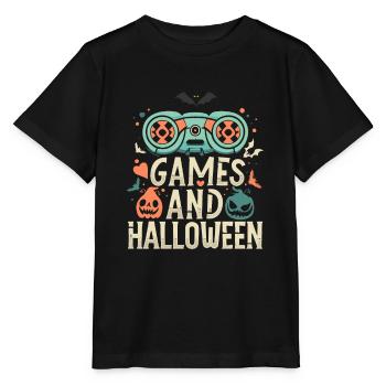 Spiele und Halloween - Eine gruselige Kombination - Stanley/Stella Kinder T-Shirt MINI CREATOR  - Schwarz - Vorne - Mikhail (115cm)