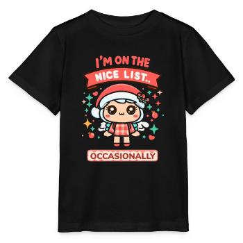 Je suis sur la liste des gentils de temps en temps - T-shirt bio MINI CREATOR Stanley/Stella Enfant - noir - Devant - Mikhail (115cm)