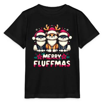 Joyeux Noël, Joyeux Fluffmas - T-shirt bio MINI CREATOR Stanley/Stella Enfant - noir - Devant - Mikhail (115cm)