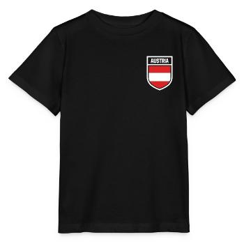 Autriche - Drapeau national dans les armoiries - T-shirt bio MINI CREATOR Stanley/Stella Enfant - noir - Devant - Mikhail (115cm)
