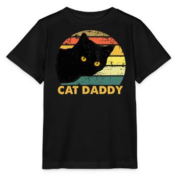 Cat Daddy Vintage Cat 80s Retro Valentine s Day - Stanley/Stella MINI CREATOR Kids’ T-Shirt - black - Front - Mikhail (115cm)