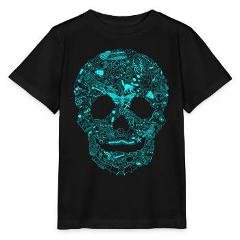 Gothic Totenkopf Goth Style düster Heavy Metal WGT - Stanley/Stella Kinder T-Shirt MINI CREATOR  - Schwarz - Vorne - Mikhail (115cm)