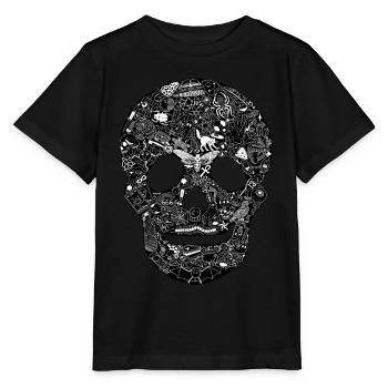 Gothic Totenkopf Goth Style düster Heavy Metal WGT - Stanley/Stella Kinder T-Shirt MINI CREATOR  - Schwarz - Vorne - Mikhail (115cm)