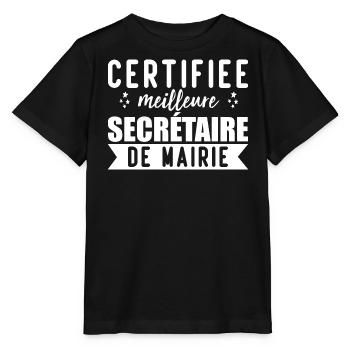 Secrétaire de mairie cadeau pour secrétaire - T-shirt bio MINI CREATOR Stanley/Stella Enfant - noir - Devant - Mikhail (115cm)