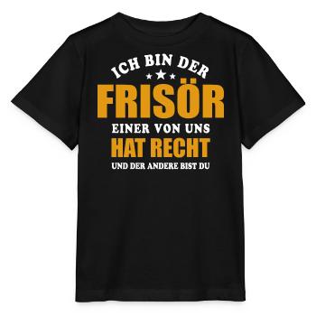 Ich bin der Frisör - einer von uns hat Recht - Stanley/Stella Kinder T-Shirt MINI CREATOR  - Schwarz - Vorne - Mikhail (115cm)