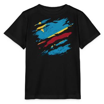 Kongo - Nationalfahne, Kratzer, Risse - Stanley/Stella Kinder T-Shirt MINI CREATOR  - Schwarz - Vorne - Mikhail (115cm)