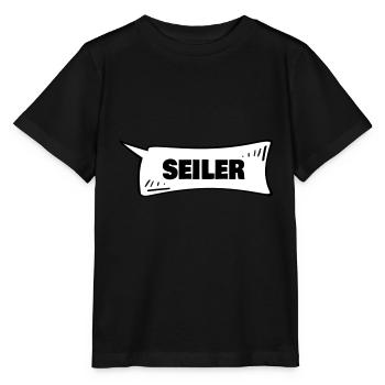 Seiler als Sprechblase - Stanley/Stella Kinder T-Shirt MINI CREATOR  - Schwarz - Vorne - Mikhail (115cm)