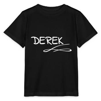 Prénom Derek - T-shirt bio MINI CREATOR Stanley/Stella Enfant - noir - Devant - Mikhail (115cm)