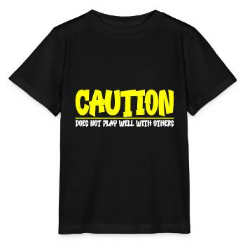 Attention, ne joue pas bien avec les autres 33 - T-shirt bio MINI CREATOR Stanley/Stella Enfant - noir - Devant - Mikhail (115cm)