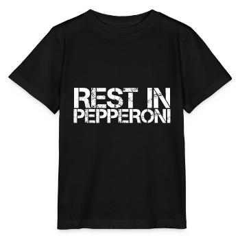 Rest In Pepperoni 3 - Stanley/Stella Kinder T-Shirt MINI CREATOR  - Schwarz - Vorne - Mikhail (115cm)