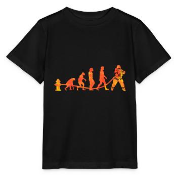 Feuerwehr Evolution - Feuer löschen - Stanley/Stella Kinder T-Shirt MINI CREATOR  - Schwarz - Vorne - Mikhail (115cm)